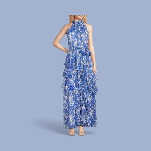 Alex Marie Vibrant Blue Floral Dress
